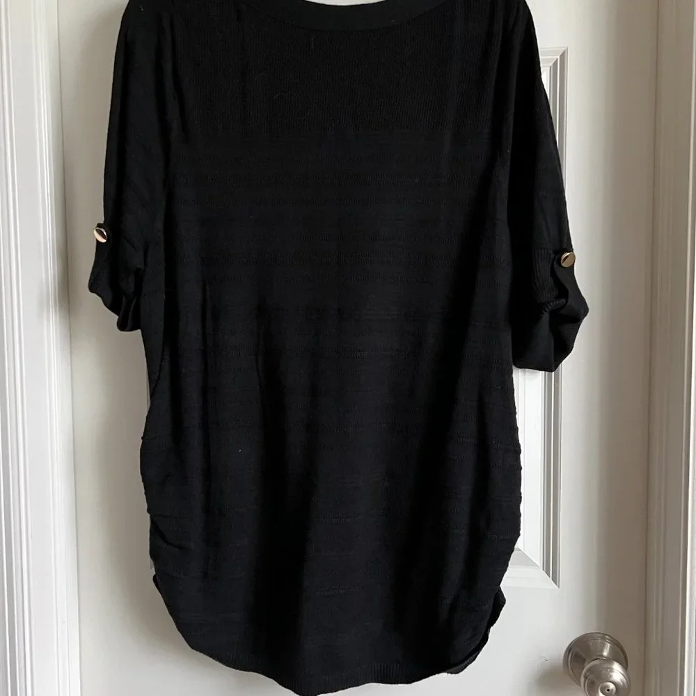Apt. 9 Short-Sleeved Sweater - Black - Size 1X - Picture 5 of 8